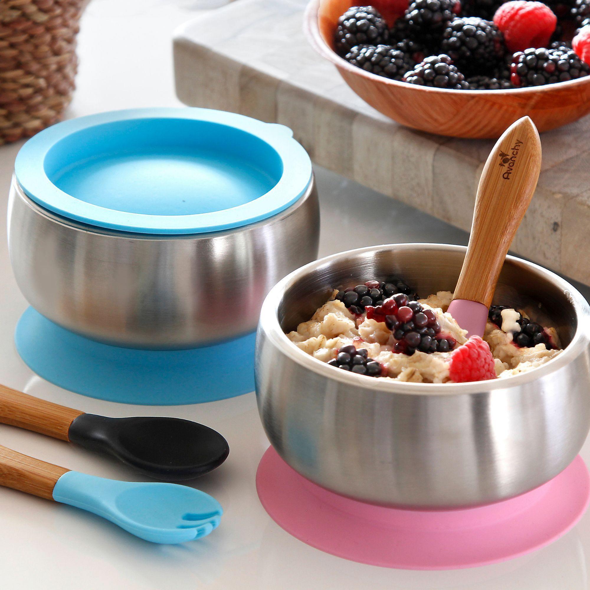 Stainless Steel Baby Suction Bowl - Avanchy Sustainable Baby Dishware