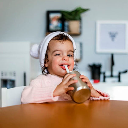 8 oz Medium Sippy Cup + Straw | Stainless Steel