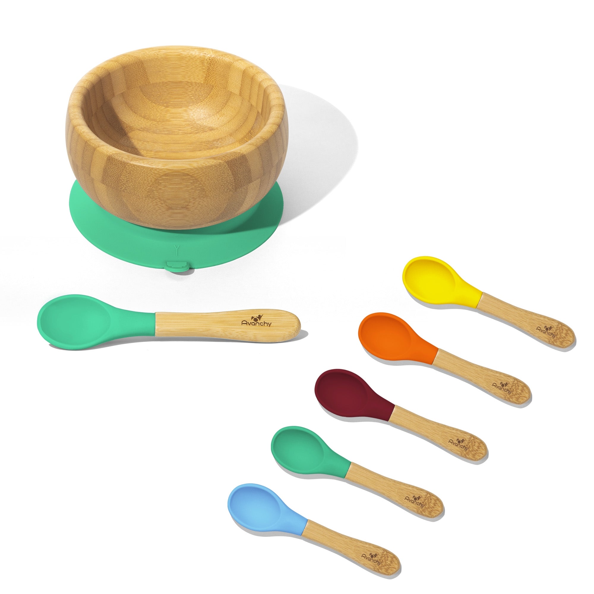 Bamboo Baby Bowls - BLW Removeable Suction Infant Feeding Bowl + Spoon Set