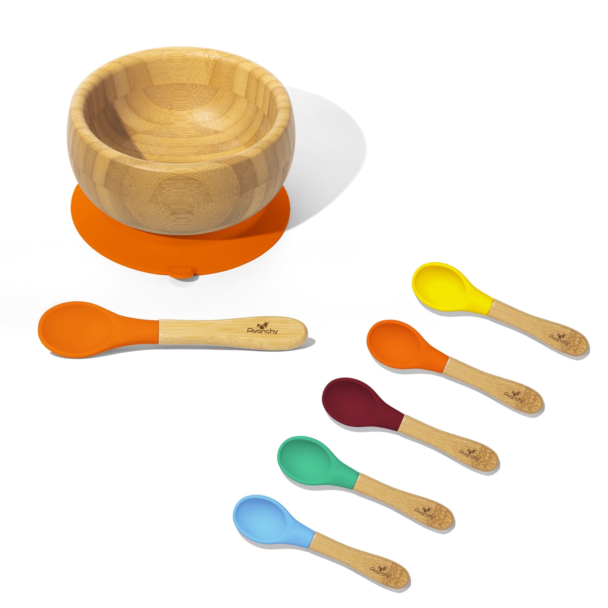 Bamboo Baby Bowls - BLW Removeable Suction Infant Feeding Bowl + Spoon Set