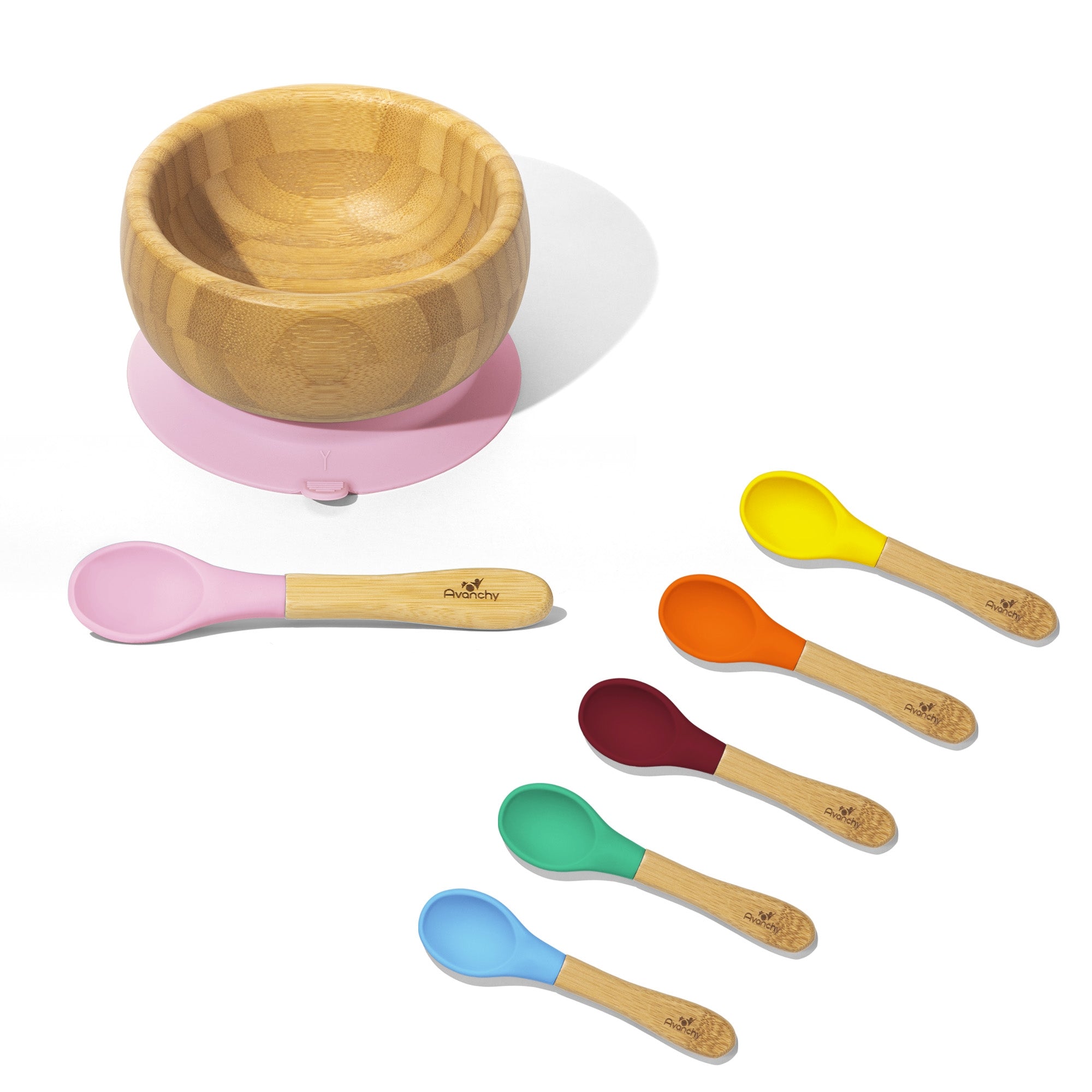 Bamboo Baby Bowls - BLW Removeable Suction Infant Feeding Bowl + Spoon Set