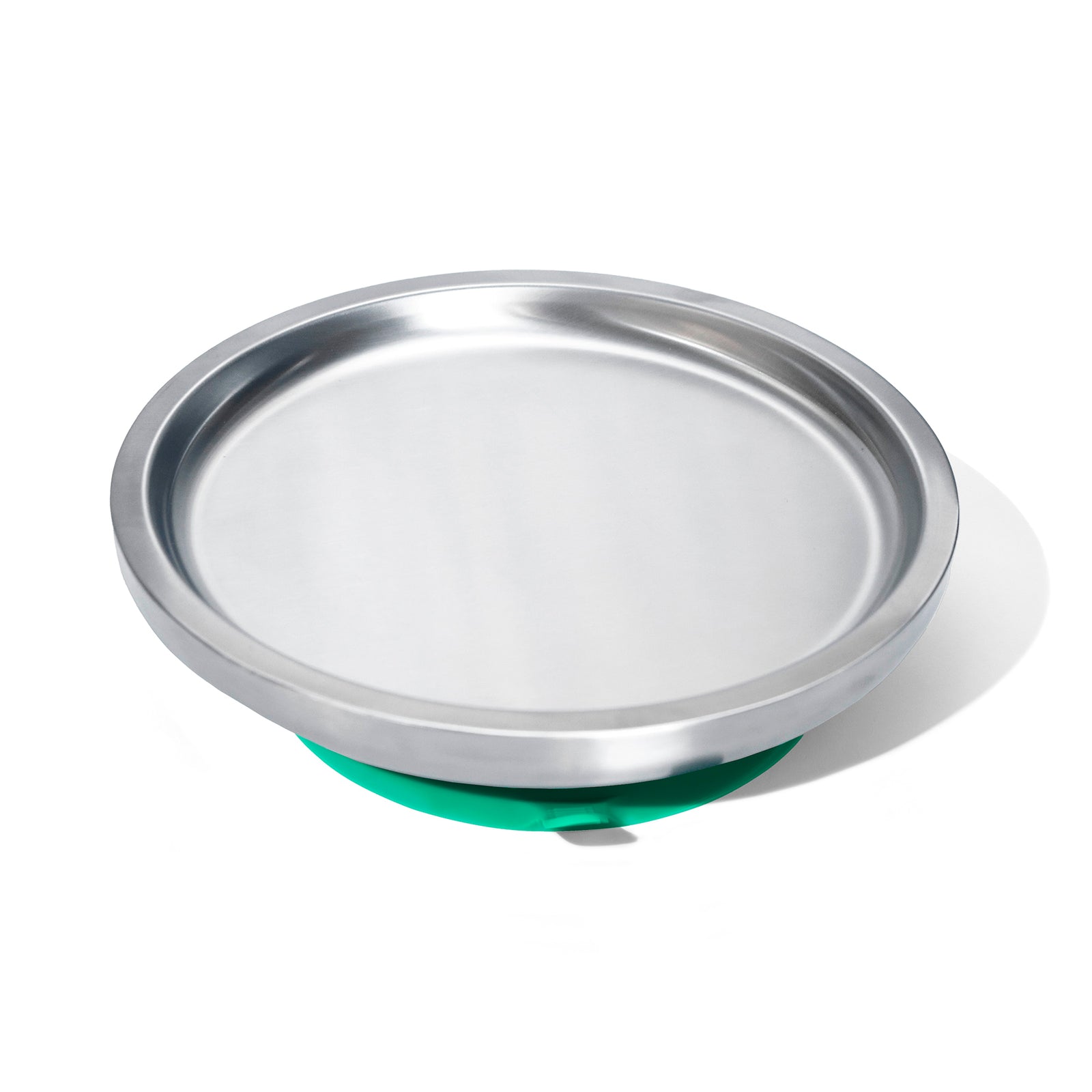 Baby Round Open Plate | Stainless Steel & Silicone