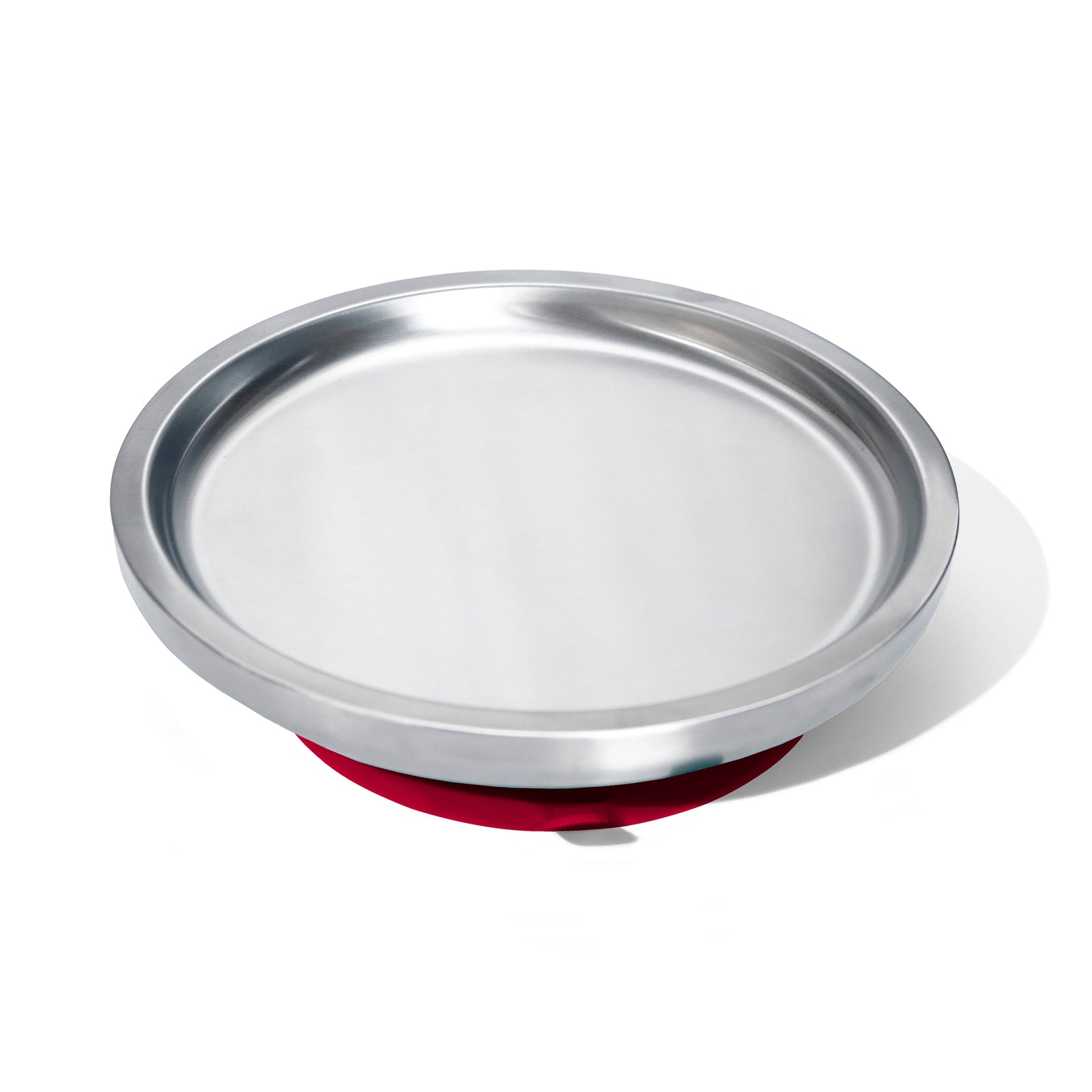 Baby Round Open Plate | Stainless Steel & Silicone