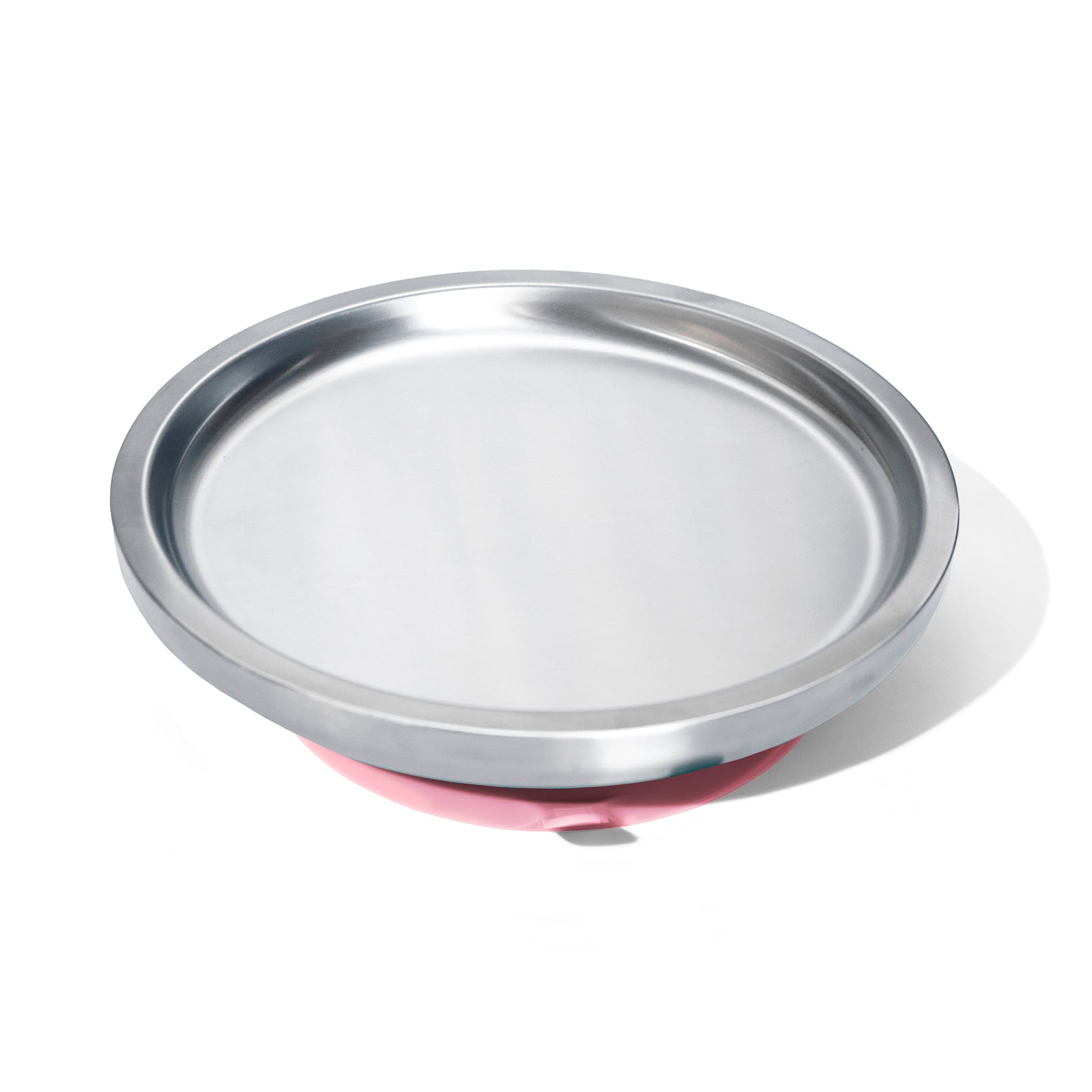 Baby Round Open Plate | Stainless Steel & Silicone