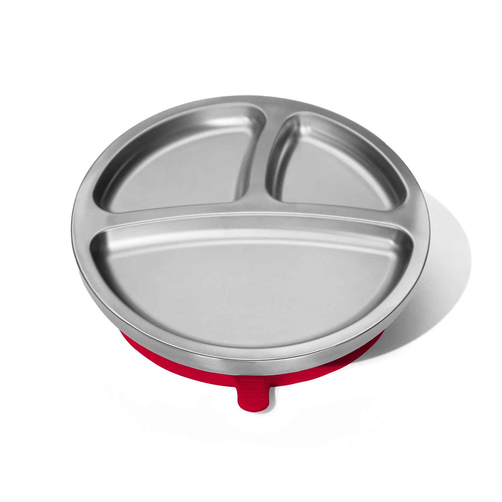 Baby Round Divided Plate | Stainless Steel & Silicone
