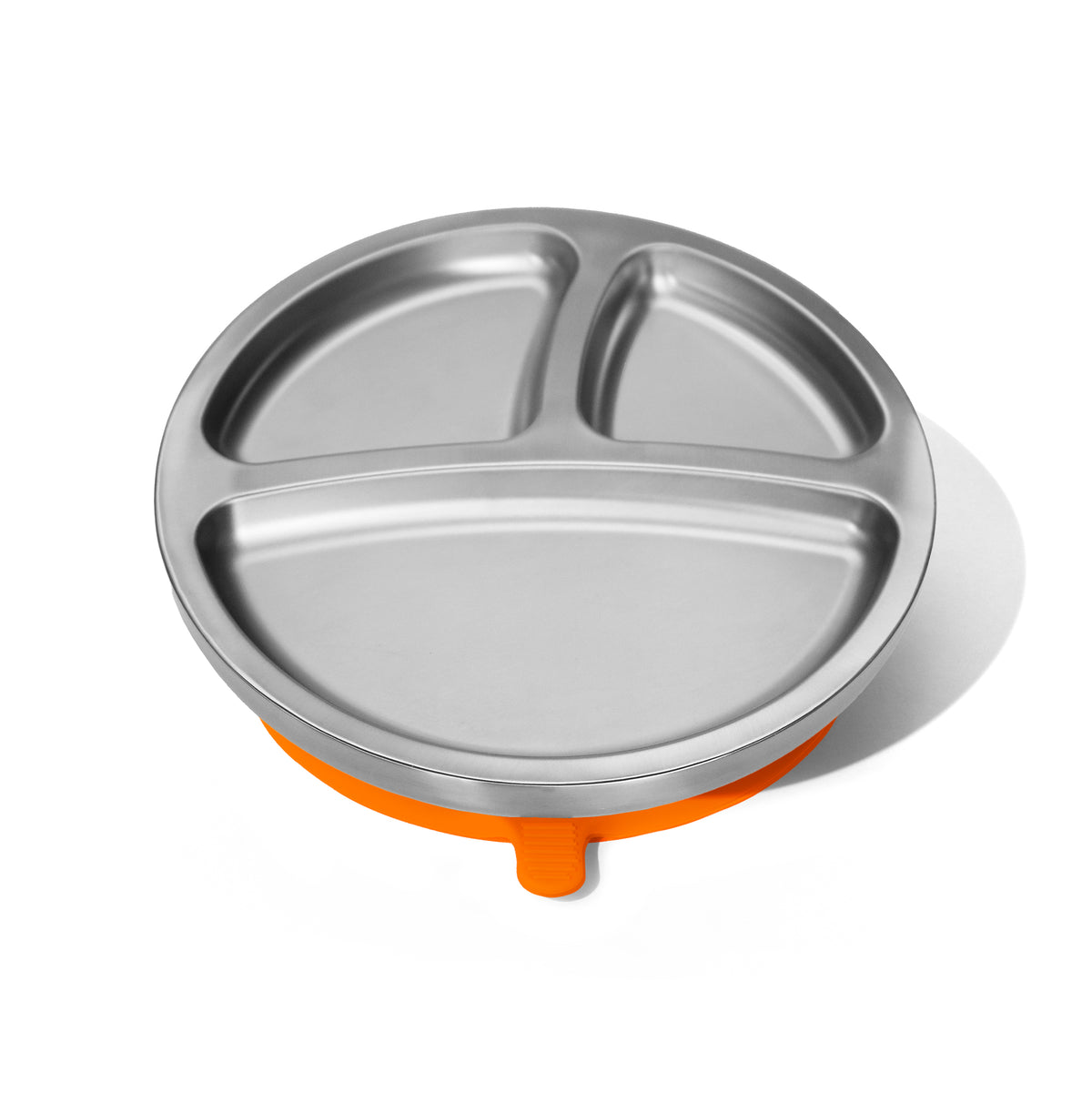 Baby Round Divided Plate | Stainless Steel & Silicone