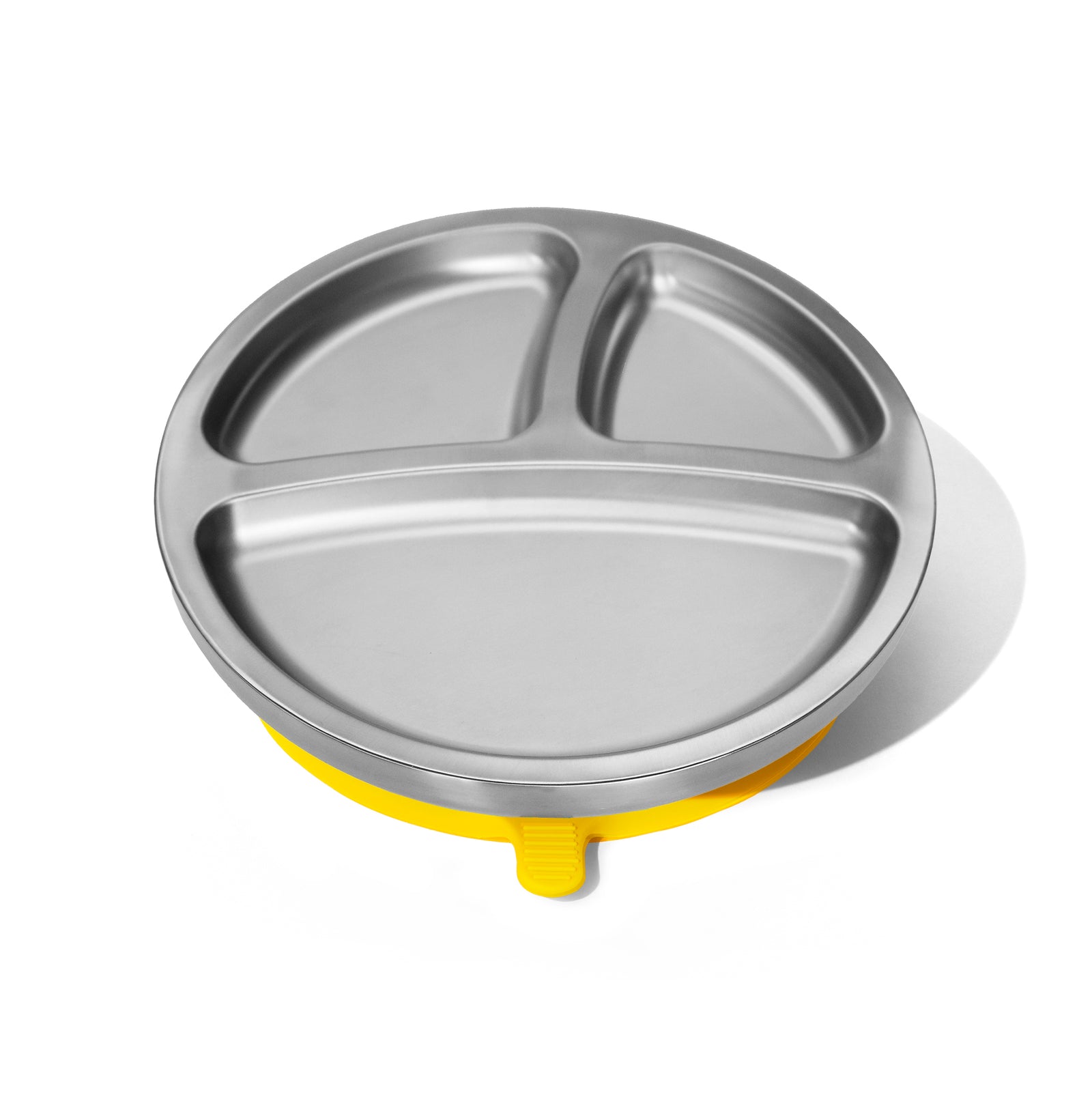 Baby Round Divided Plate | Stainless Steel & Silicone
