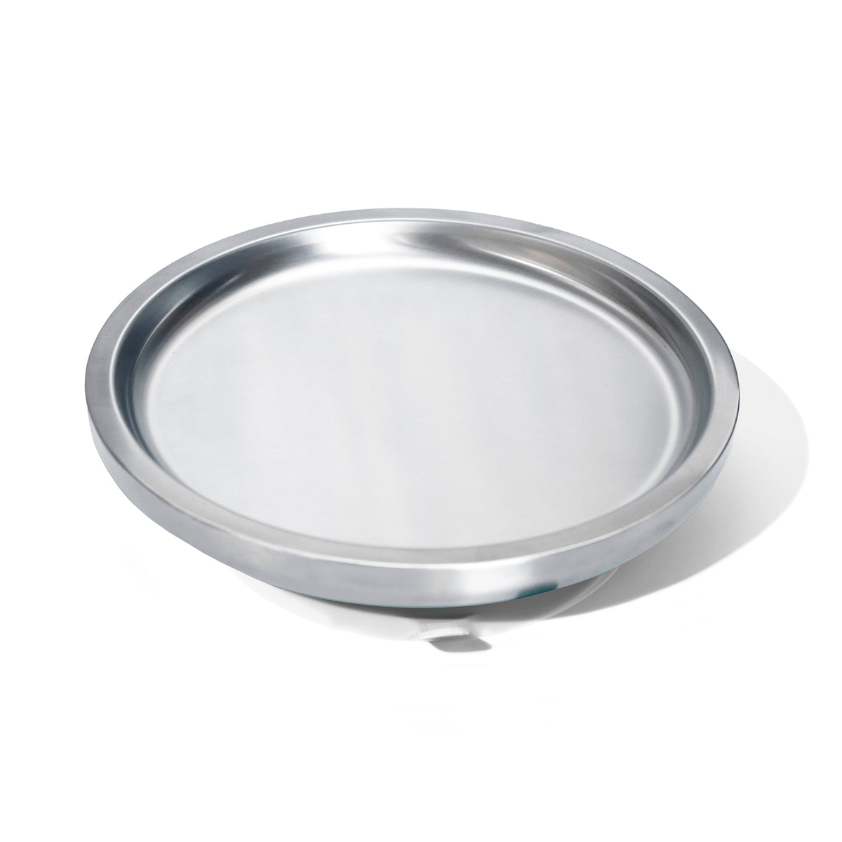 Baby Round Open Plate | Stainless Steel & Silicone