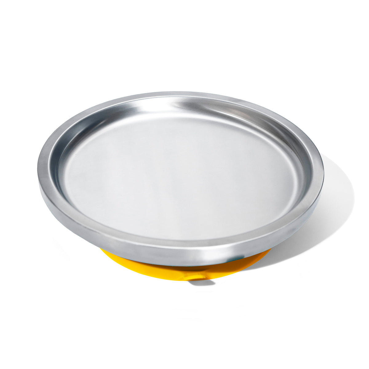 Baby Round Open Plate | Stainless Steel & Silicone