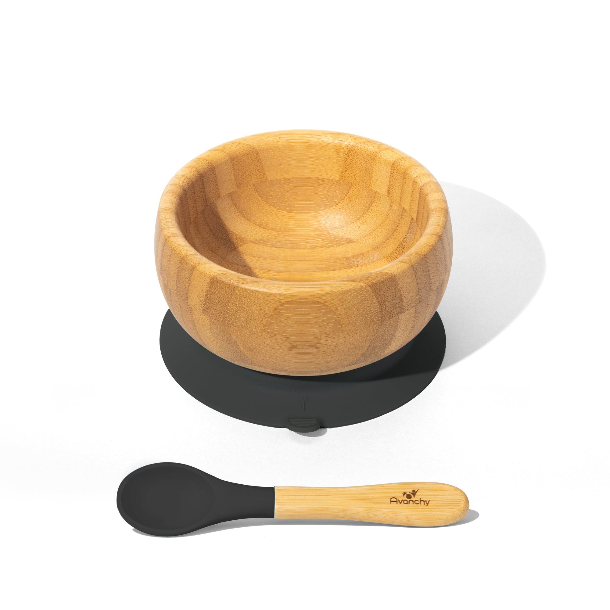Bamboo Baby Suction Bowl + Spoon - Avanchy Sustainable Baby Dishware