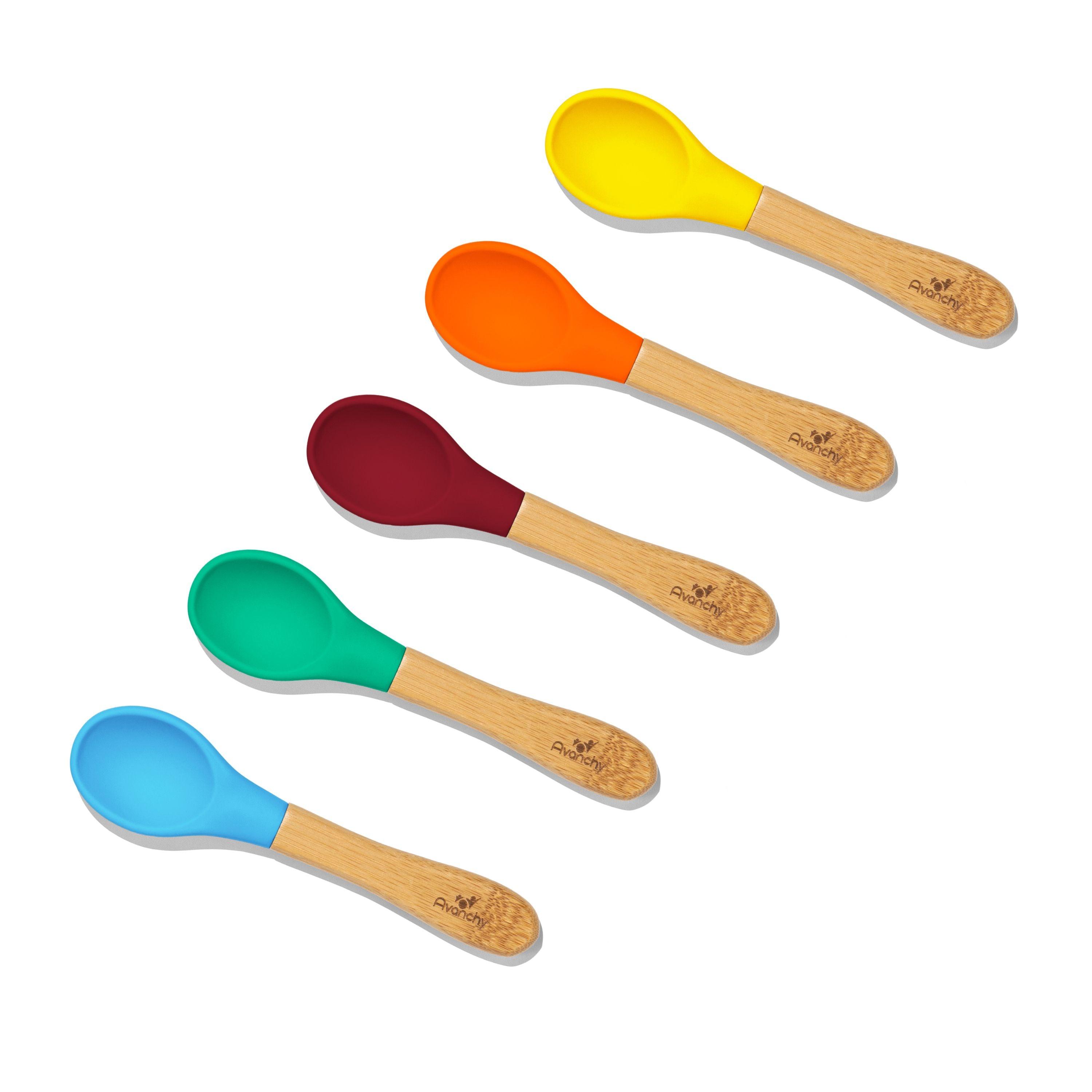 Bamboo Baby Spoons - BLW Infant Self Feeding Single Spoon | Wide