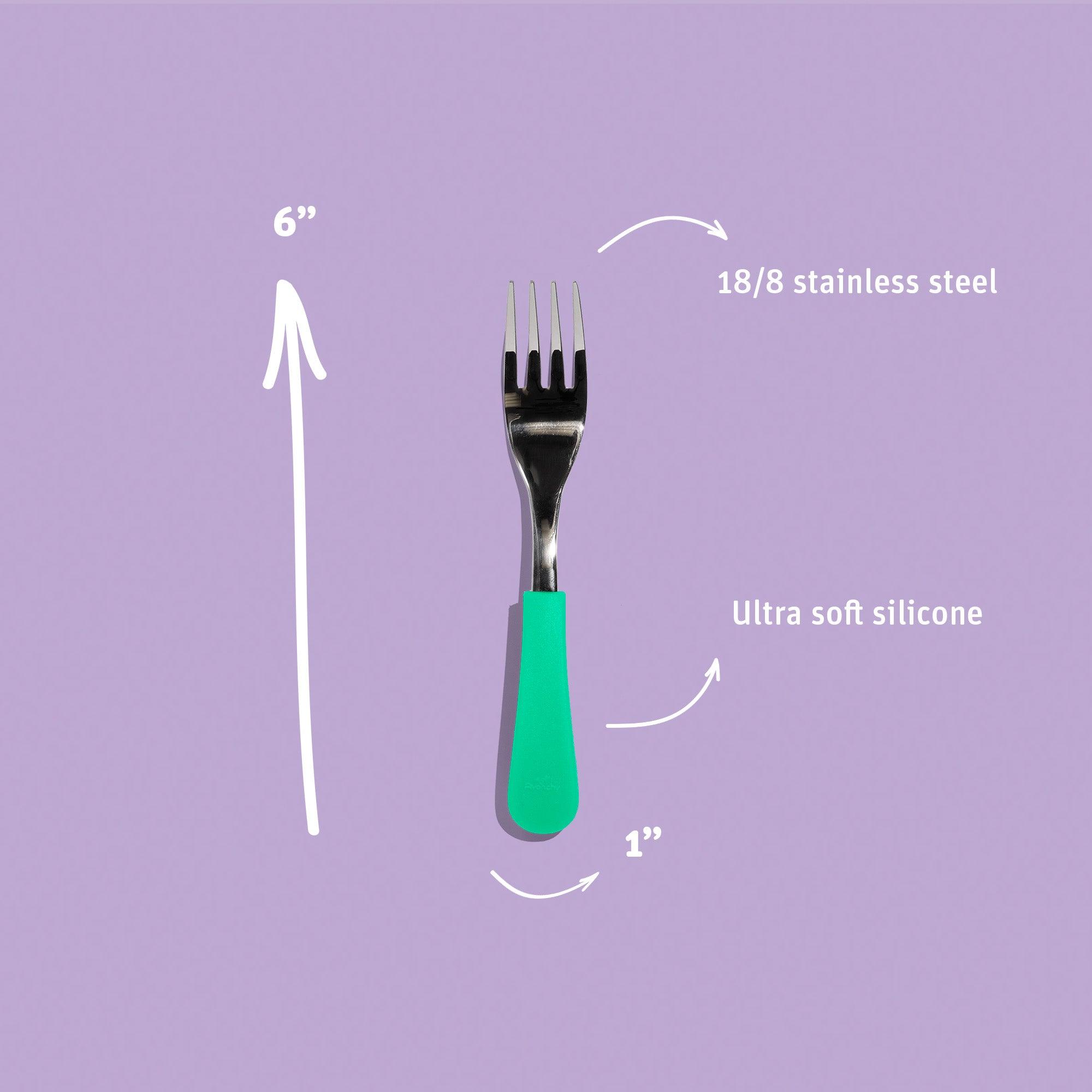 Single Stainless Steel Baby Fork - Avanchy Sustainable Baby Dishware