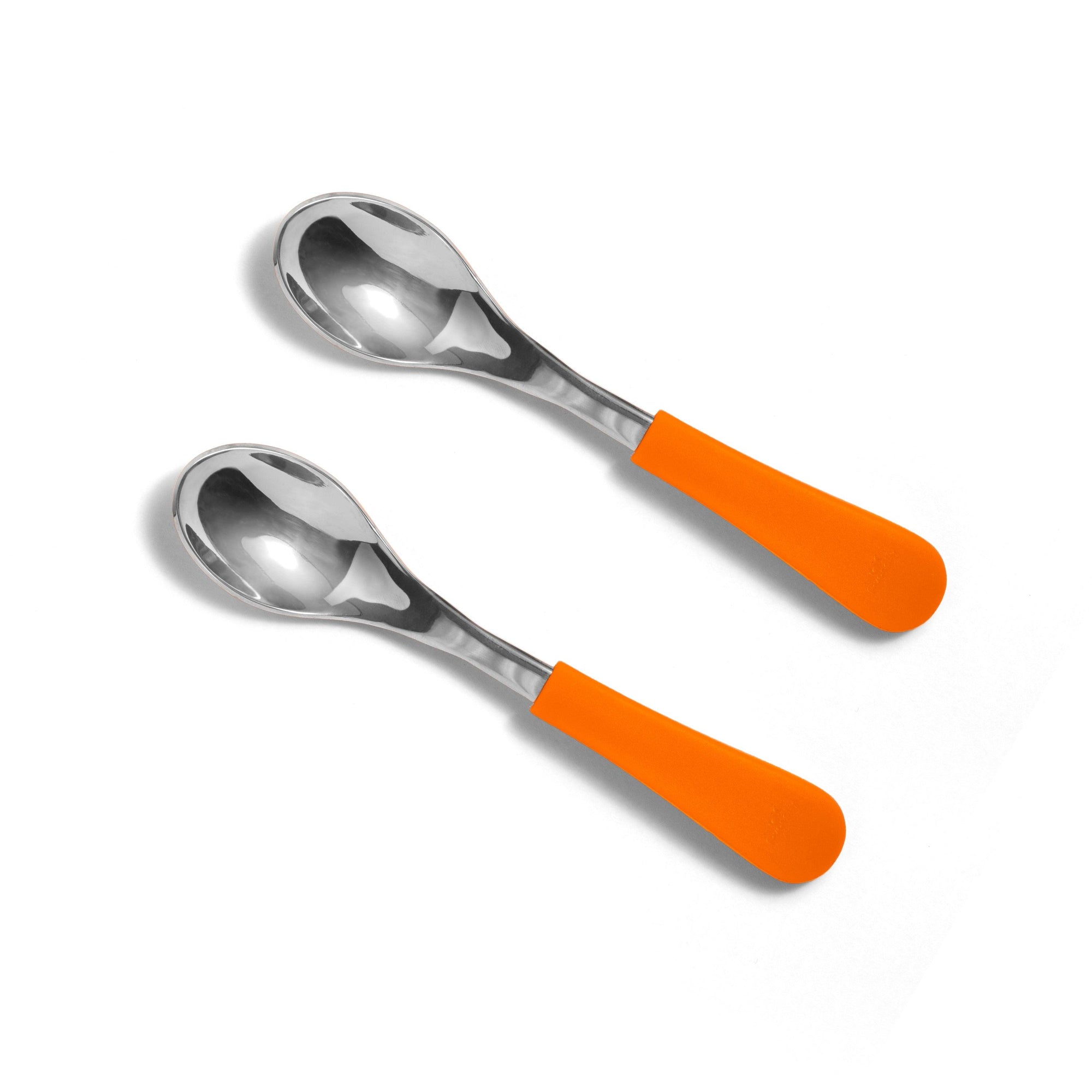 Stainless Steel Baby Spoons - BLW Infant Self Feeding Spoon | Wide - Short - Avanchy Sustainable Baby Dishware