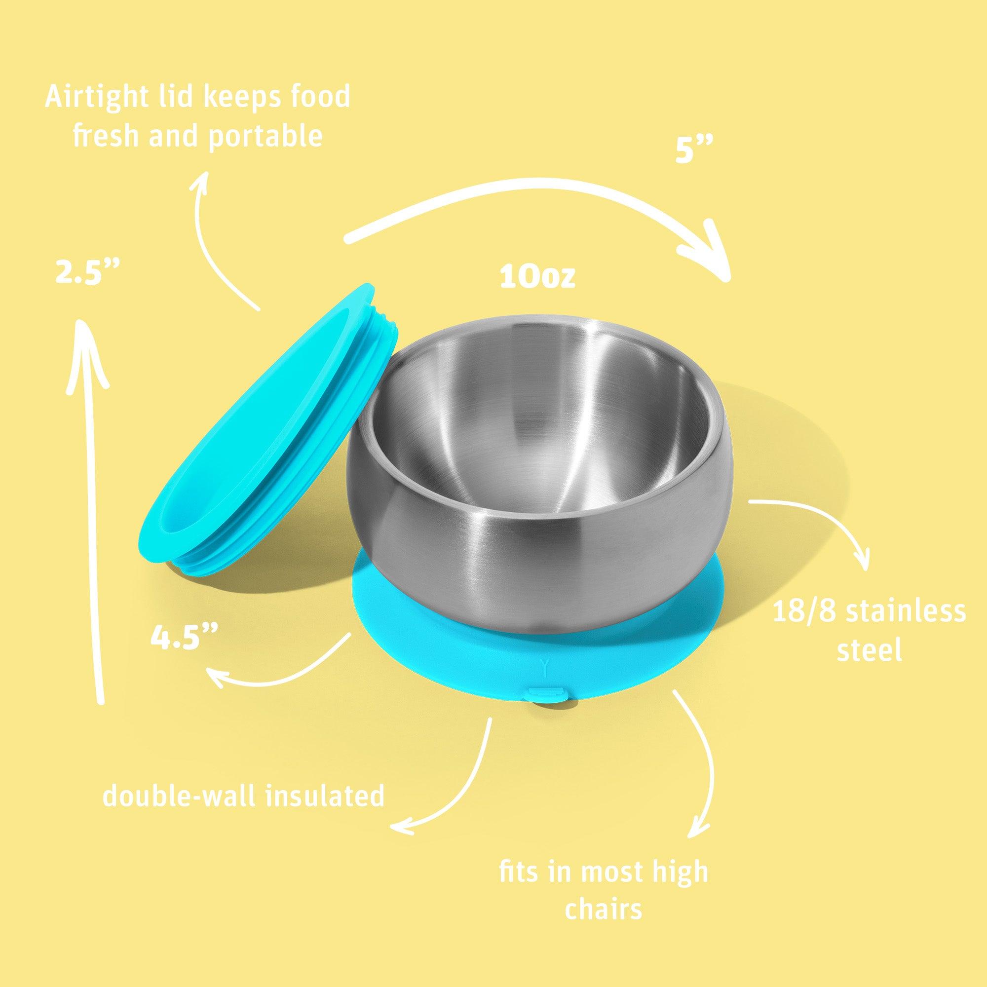 Stainless Steel Baby Suction Bowl - Avanchy Sustainable Baby Dishware