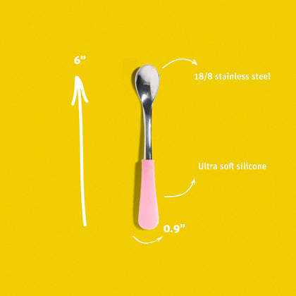 Stainless Steel Infant Single Spoon - BLW Baby Self Feeding Spoons | Thin - Long - Avanchy Sustainable Baby Dishware