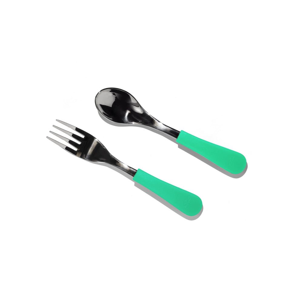 Spoon + Fork Set (2-Pack) | Stainless Steel & Silicone