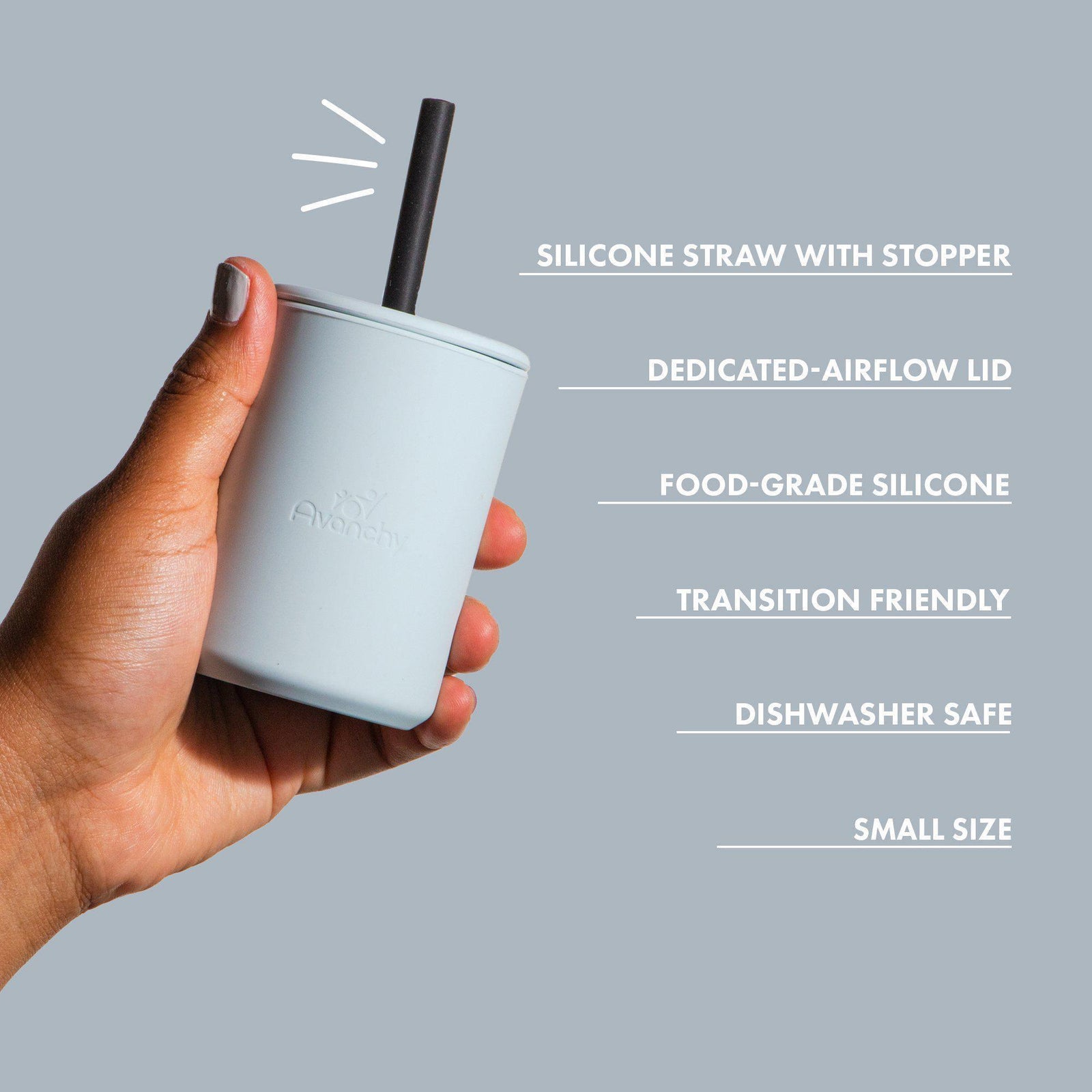 Small Silicone Baby Cup 5oz - Avanchy Sustainable Baby Dishware