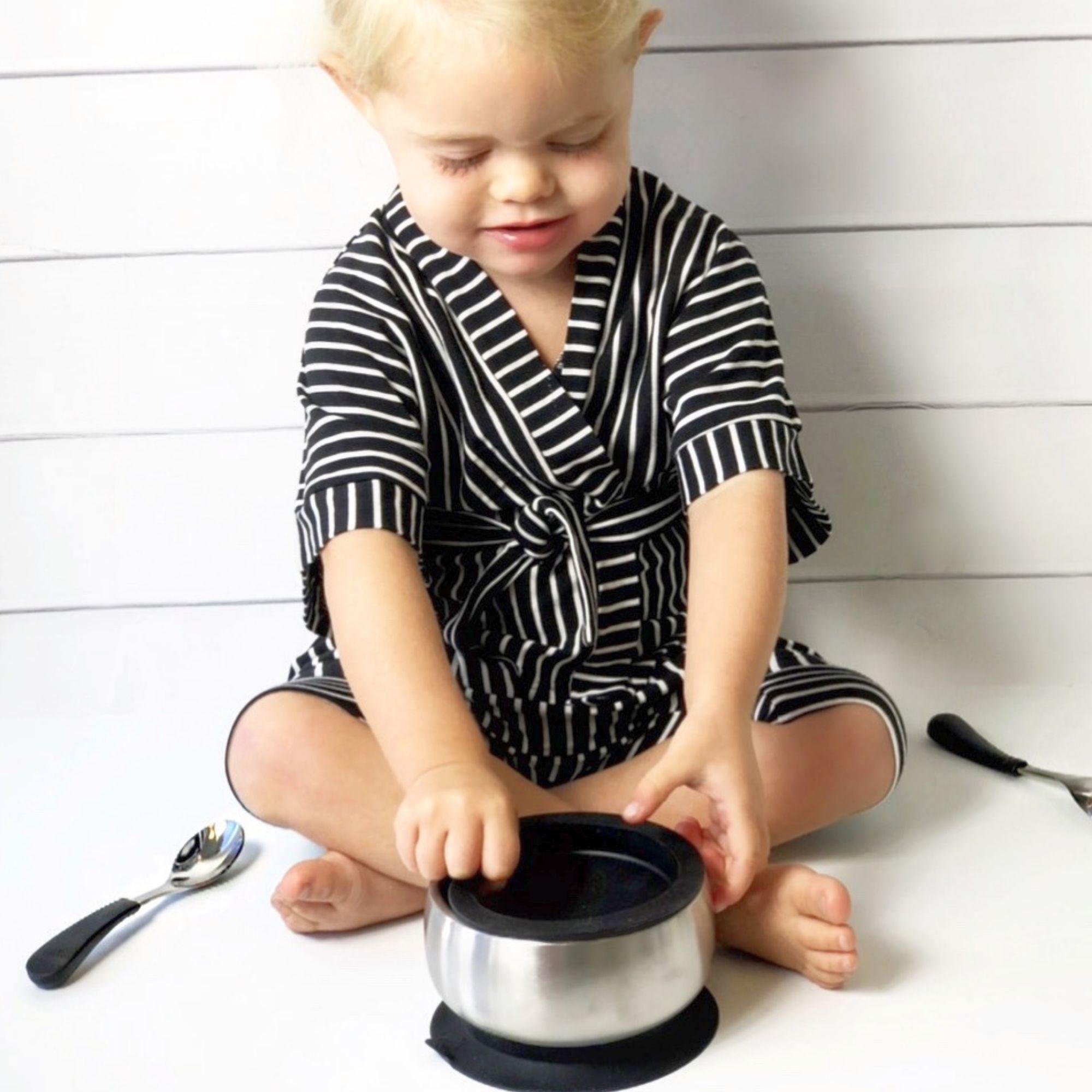 Stainless Steel Baby Spoons - BLW Infant Self Feeding Spoon | Wide - Short - Avanchy Sustainable Baby Dishware